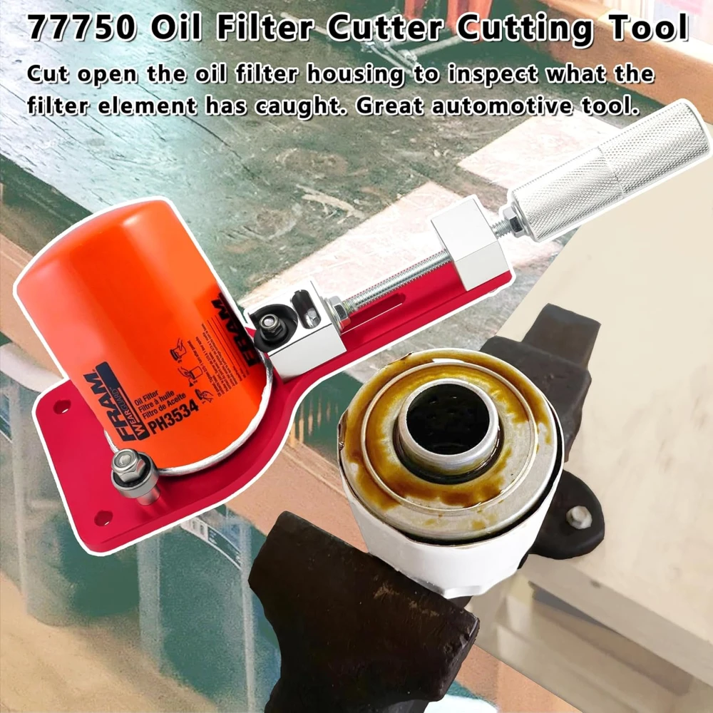 77750 Oil Filter Cutter 2-3/8" to 5" Oil Filter Cutting Tool Opener to Inspect What The Catches Universal