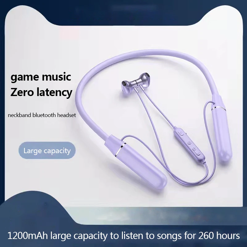 

Wireless Sports Bluetooth Headphones Waterproof and Sweatproof Hanging Neck Style Ultra-Long Standby Life Wireless Headphones