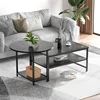 Coffee Table, Black Modern Coffee Tables for Living Room 2 in 1Detachable Small Center Table Set with Storage 2