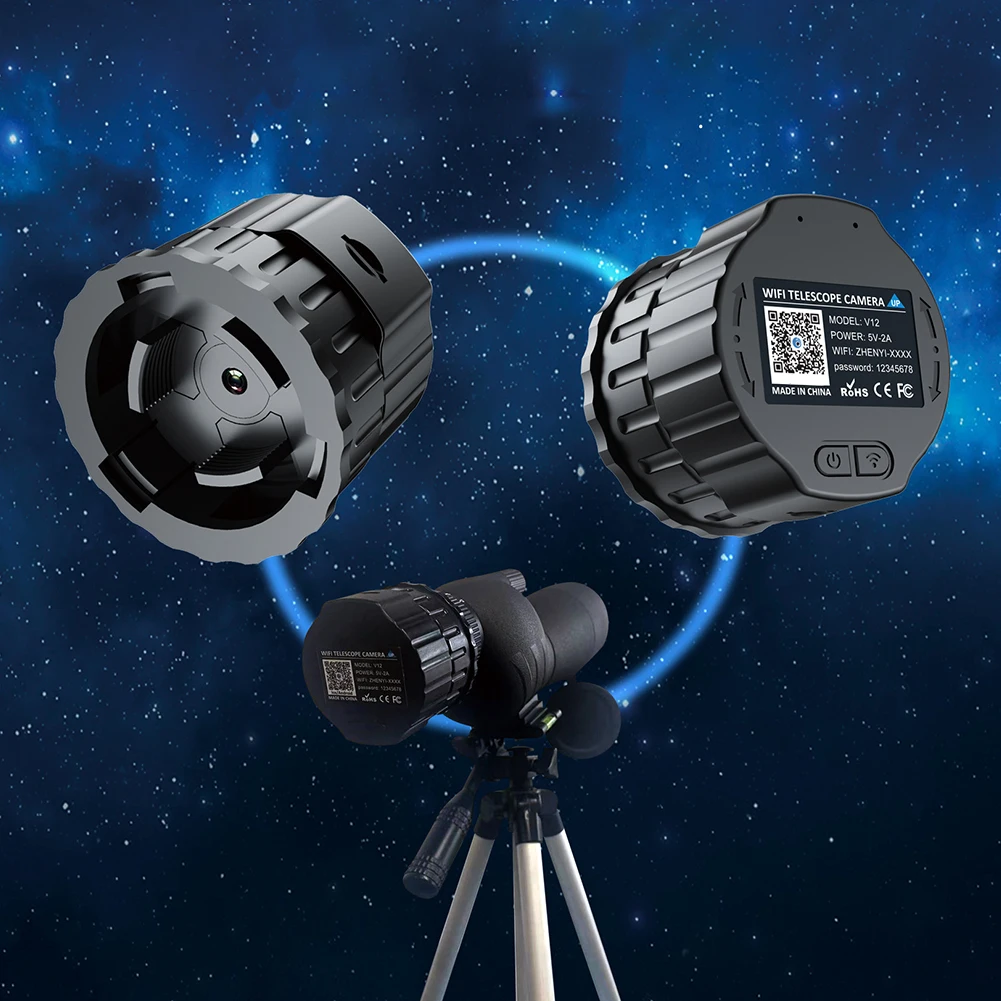 4 Million Pixel HD WiFi Telescope Eyepiece Camera for 25mm-50mm Optical Telescope and Microscope Portable Spotting Scope Camera 4