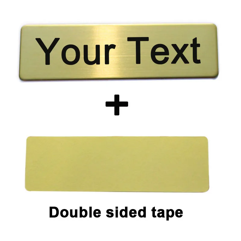 ברושים מותאמים אישית בגודל 60X20 70x20 70x25mm עם חריטה אישית של טקסט, לוגו, תעודת זהות עסקית ותגי מתכת עם שם מותאם אישית