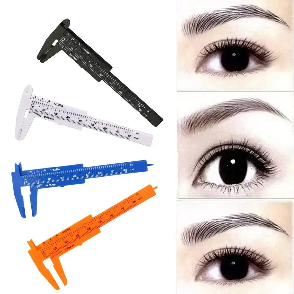 Eyebrow Measuring Vernier Caliper Tattoo Makeup Measurement Tools Portable 80mm Plastic Microblading Caliper Ruler Permanent