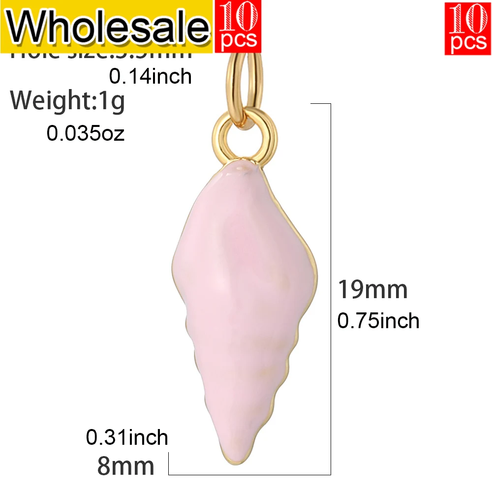 10 stücke Nette Sommer Strand Ozean Stil Kupfer Intarsien Zirkon Kokospalme Muschel Meeresschildkröte Emaille Shell Seestern Anhänger großhandel – Detail 11