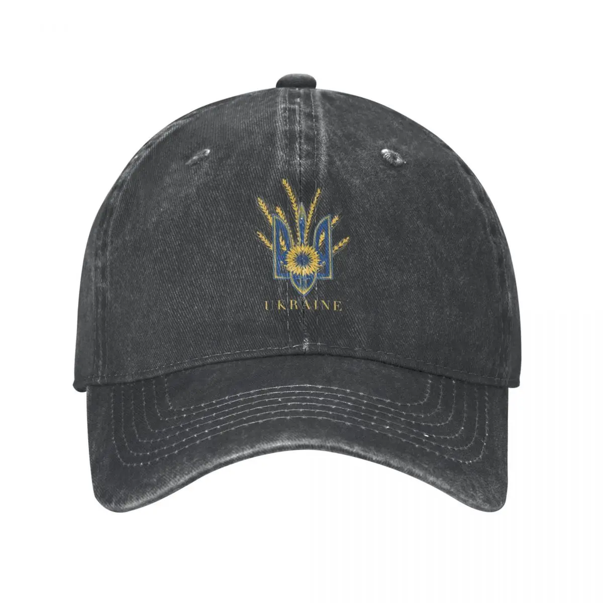 

Ukraine Ukrainian Symbol Baseball Caps Retro Distressed Denim Sunflower and Crops Snapback Hat Men Women Outdoor Hats Cap