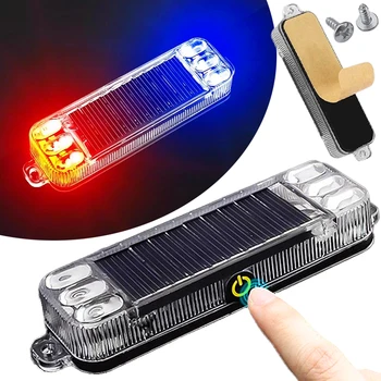 Luci Lampeggianti per Auto e Moto, Lampade LED Ultra-luminose, Luci di Sicurezza Solari, Lampade Lampeggianti Impermeabili, Luci Posteriori