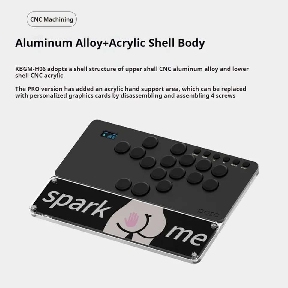 DOIO KBGM-H06 PRO HITBOX Aluminum Alloy A4 Portable Game