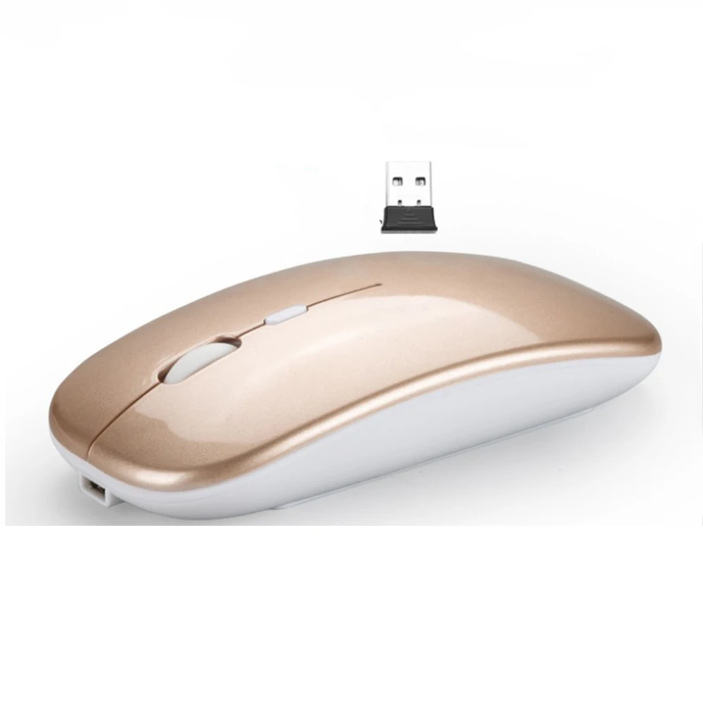 Silent Wireless Bluetooth Mouse+2.4GUSB/2.4G Rechargeable Mouse Ergonomic Mini Mouse USB Optical Mouse for PC Laptop white mouse pc Mice