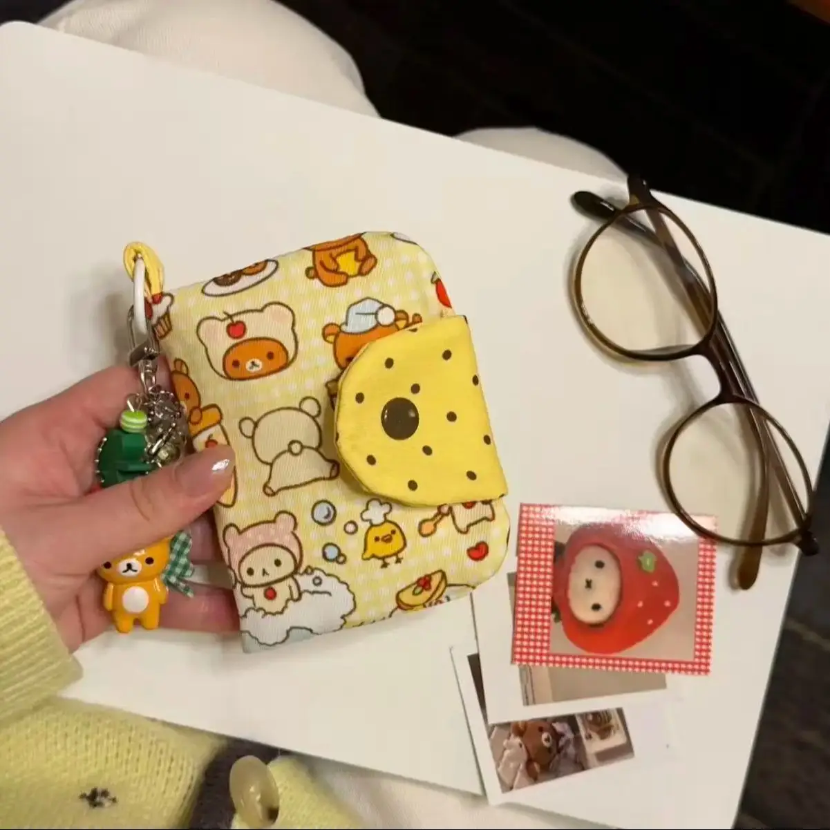 Nuovo Portamonete in Peluche a Forma di Orsetto Coreano, Portachiavi per Studenti, Portacarte, Regalo di Compleanno - immagine 6