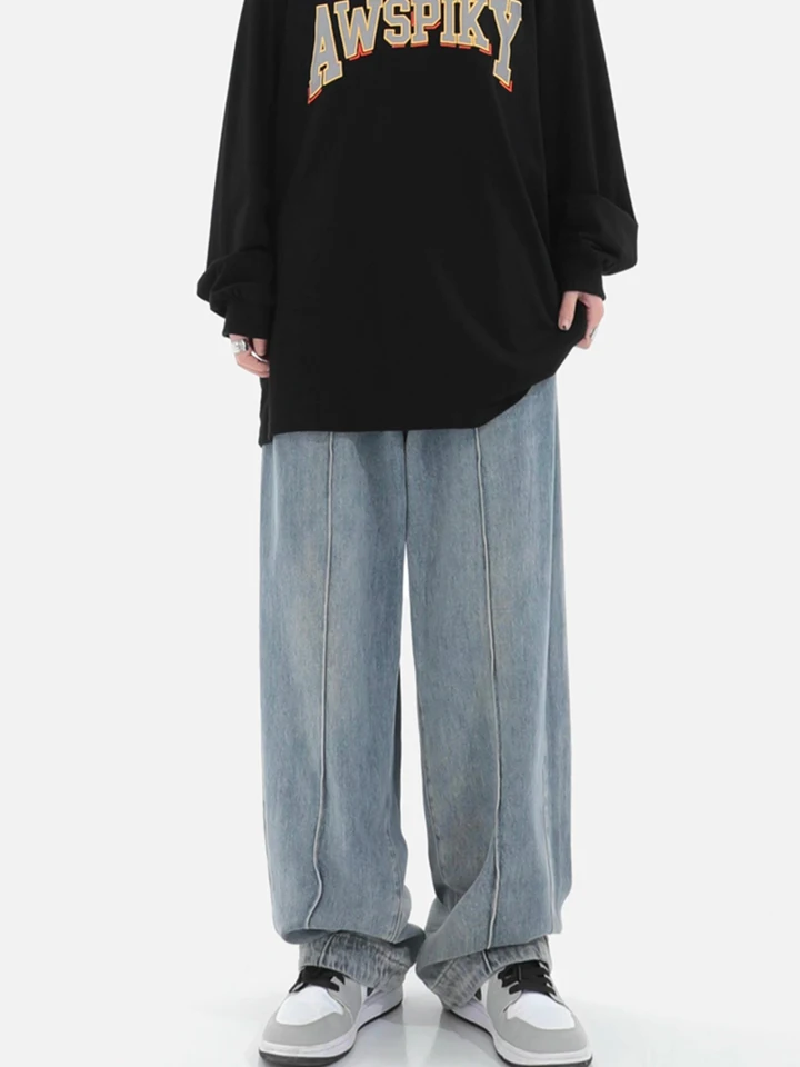 2025 Y2k ライトブルー女性原宿ジーンズワイドレッグルーズ