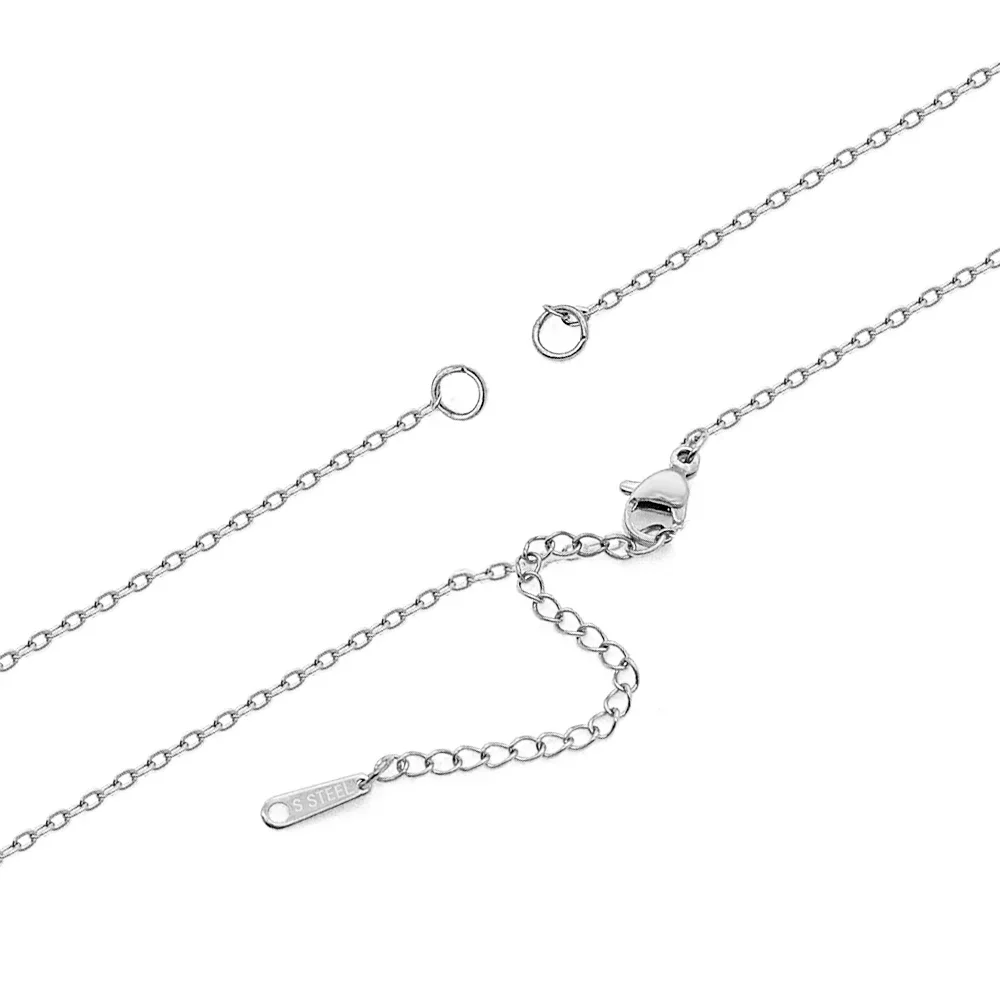 100pcs/lot Never Fade 40-55cm Cable Link Rolo O Chain 316L Stainless Steel Necklace Chains Wholesale Women Handcraft DIY Jewelry