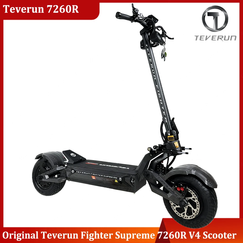 Newest TEVERUN Fighter Supreme 7260R V4 72V 60Ah Battery 2*5000W Motor 13inch Tire Max Speed 110km/h Center Display