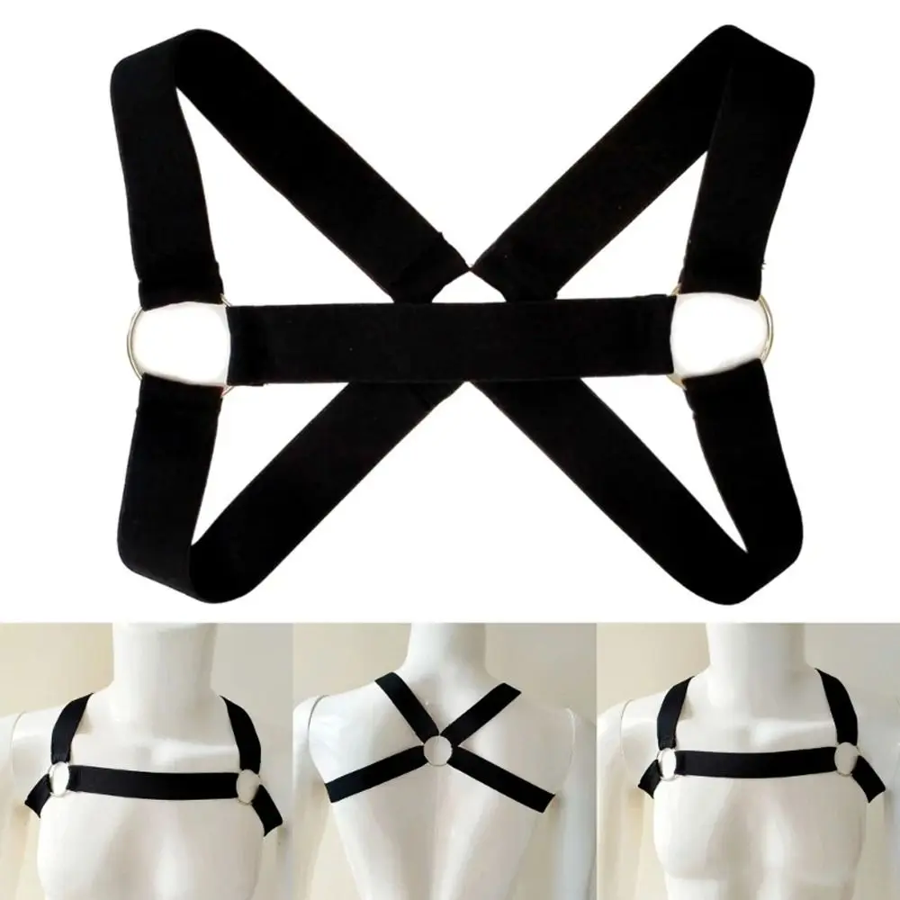 

Elastic Shoulder Mens Chest Belt Punk Belt Sexy Chest Strap Bondage Muscle Protector Clubwear Costume Chest Harness Belt Men