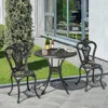 Cast Aluminum Patio Chairs All Weather Outdoor Dining Chairs Set of 2 Indoor Outdoor Bistro Chairs for Balcony, Backyard Garden 2