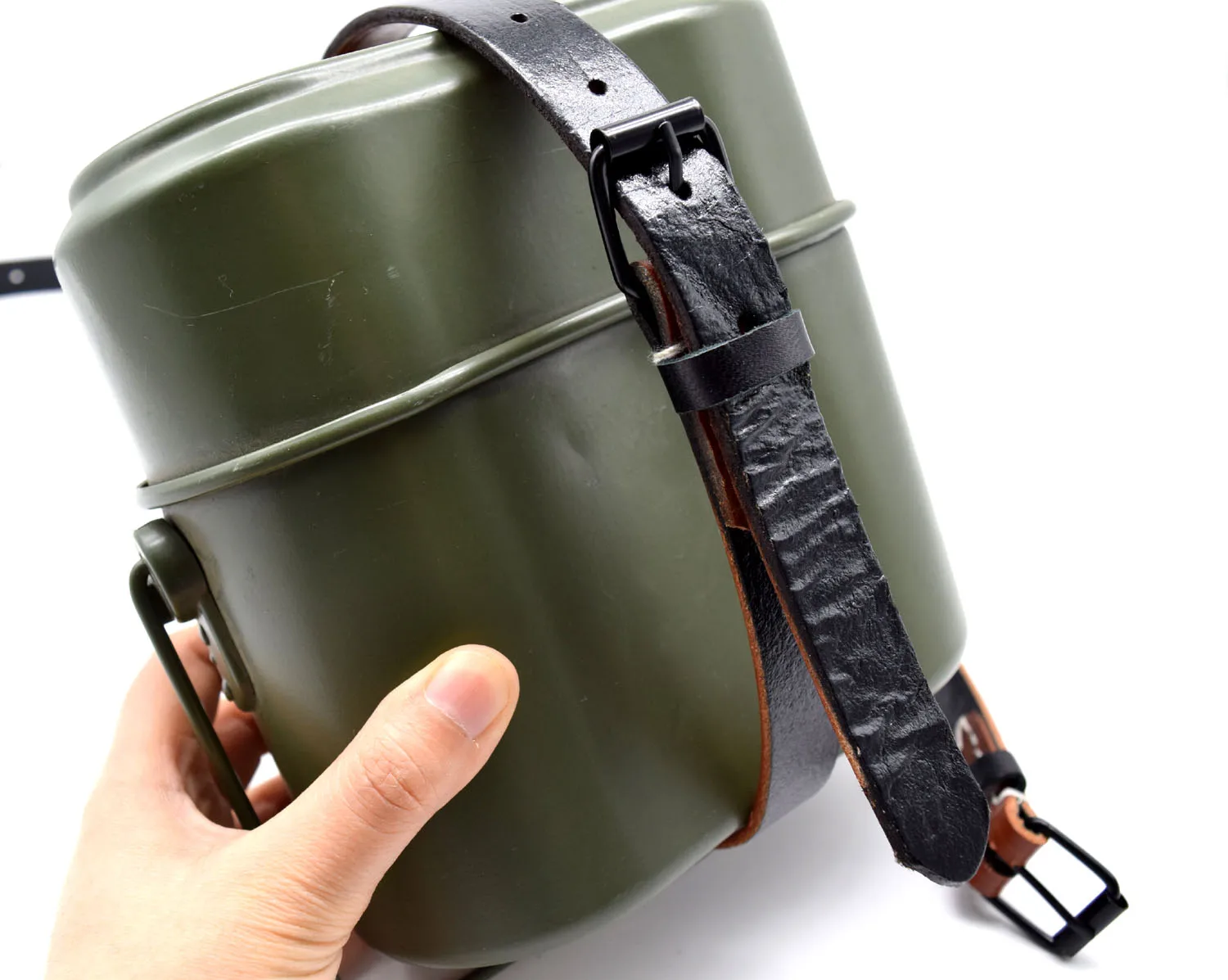 Cosplay German Army Field M31 Mess Tin Sling Canteen Leather Carry Straps Reproduction