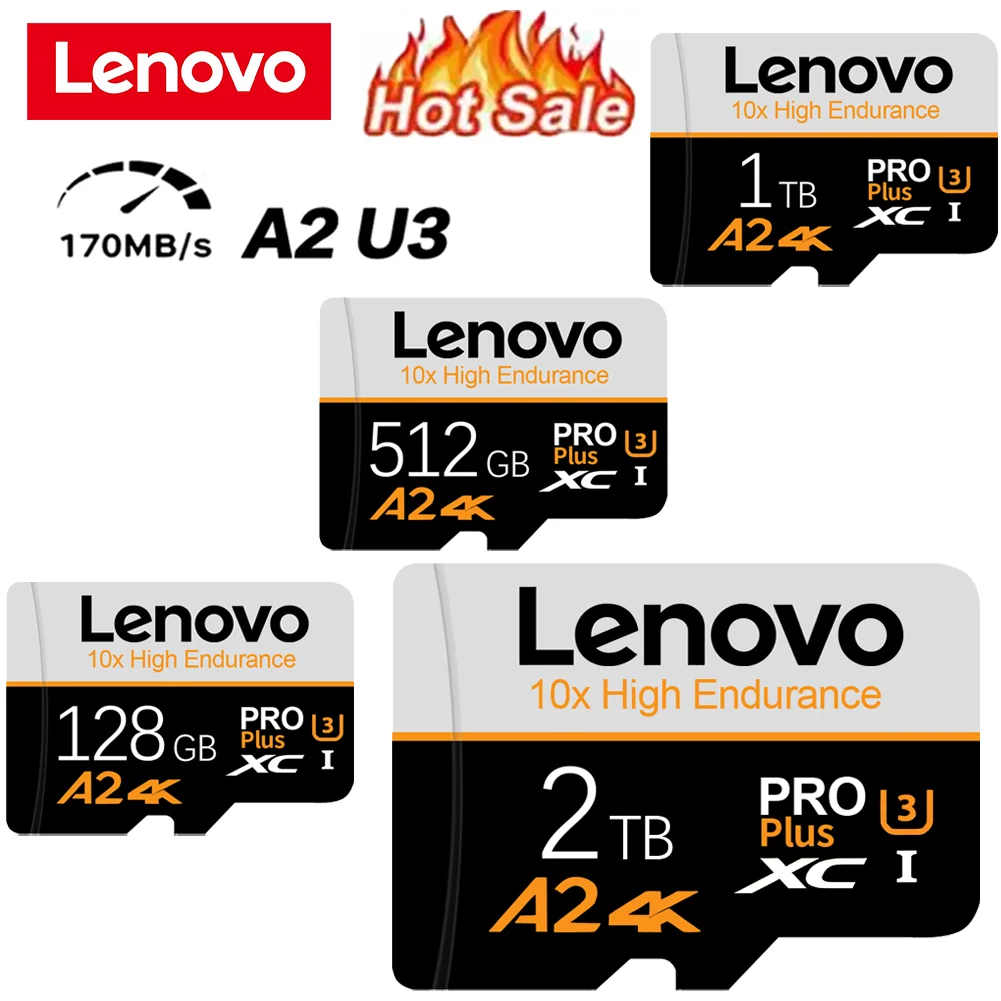 Memory Card Original Lenovo 2TB Pro MicroSDXC UHS-I U3 V30 1TB 512GB 128GB Class 10 Mini SD for Nintendo Switch