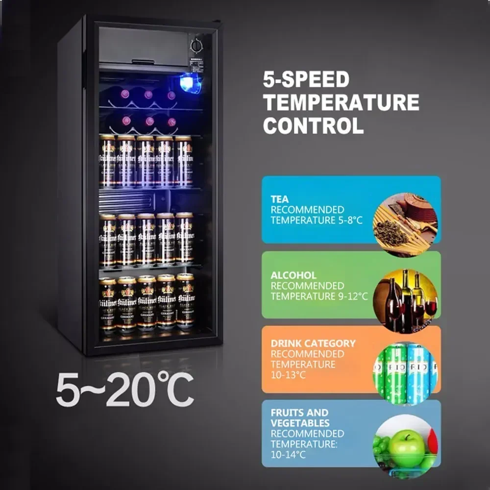 New Household Refrigerated Fresh-keeping Cabinet Small Glass Wine Storage Cabinet Commercial Vertical Freezer Refrigerator