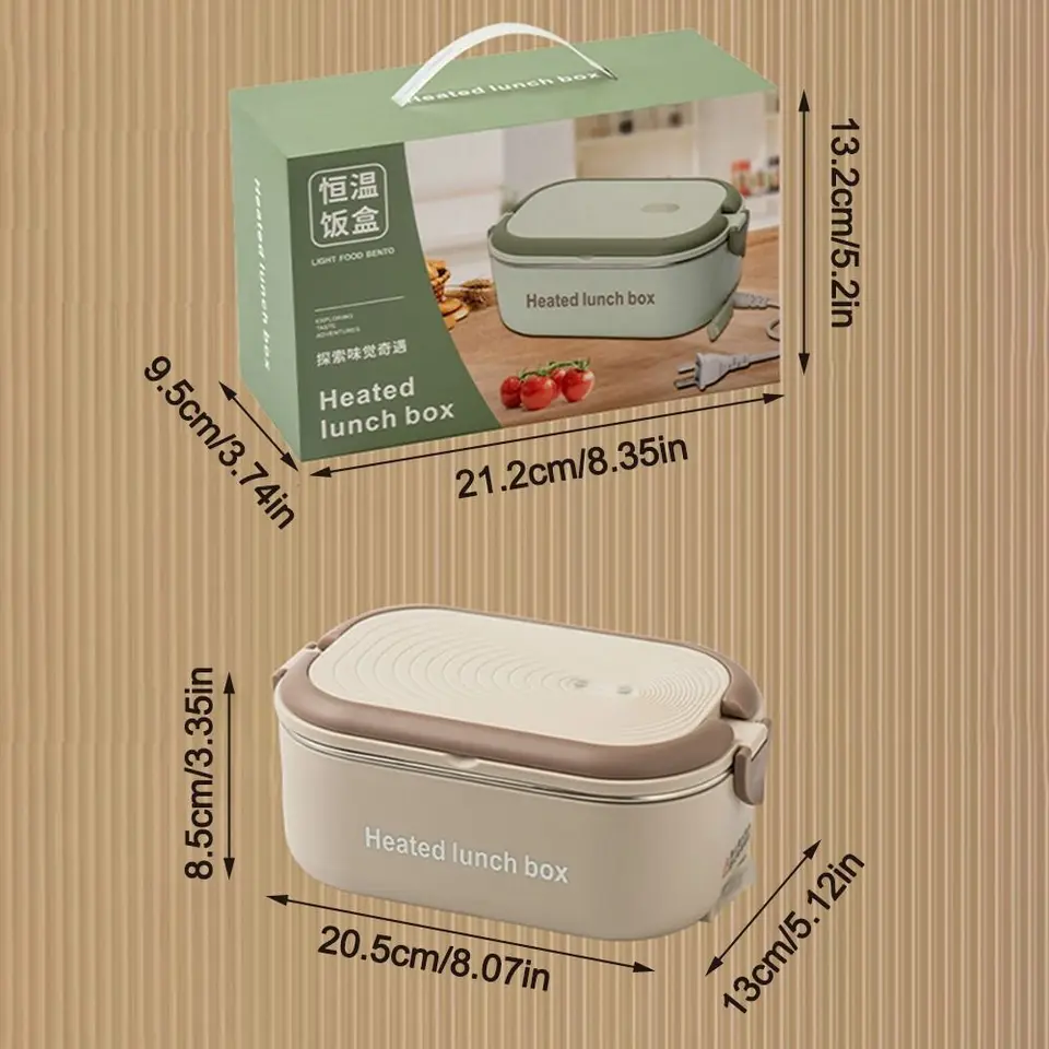 Scatola Pranzo Riscaldata Elettrica 900 Ml – Acciaio Inox 304, Batteria 7200 MAh, Ricaricabile USB – Per Ufficio, Scuola E Viaggi