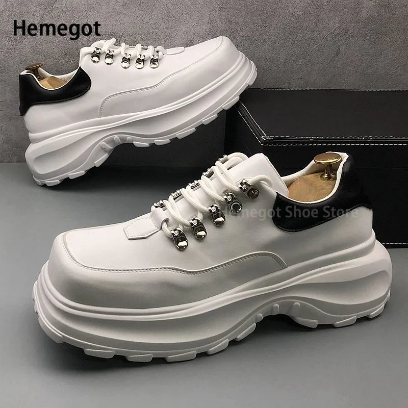 

White Thick Sole Casual Shoes Men's New Summer Fashion Casual Shoes for Men All Increase Breathable Durable Sports Shoes