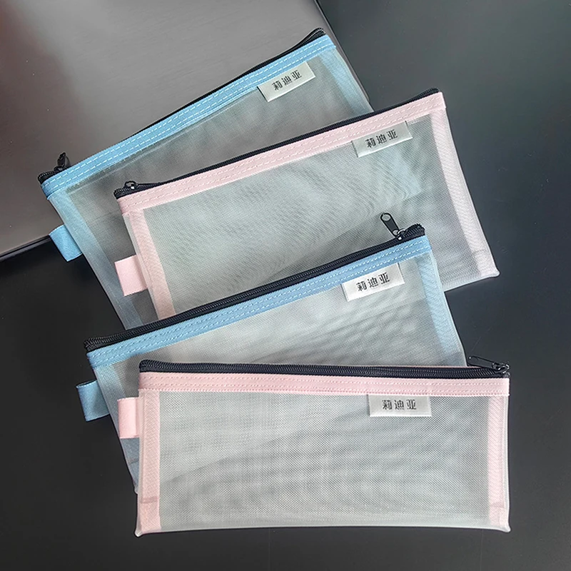 Make-up-Beutel Lippenstift Make-up Pinsel Aufbewahrung taschen Student transparente Mesh Bleistift Fall ins Reise Kosmetik Veranstalter – Detail 8