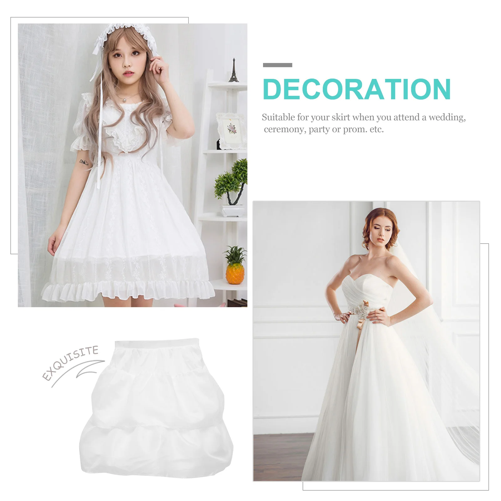 Dress Petticoat Skirt Pannier Girls Lolita Cosplay Crinoline Prom Underskirt Bustle Child