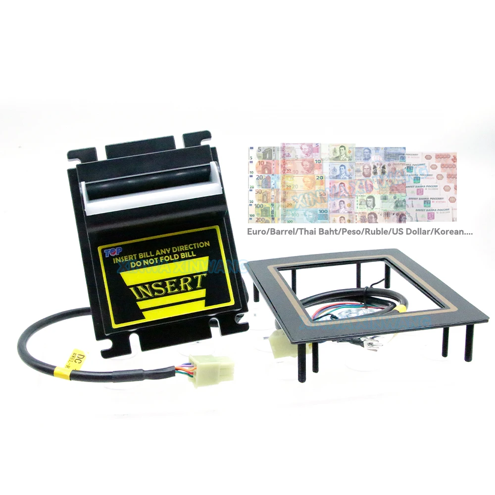 TOP TB74 TB77 Bill Acceptor Without Storage Boxes DC12V Pulse Signal Tablero Arcade Game Vending Machine Fishing Pinball Parts