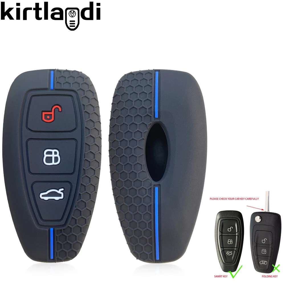 Silicone Car Key Case Shell for Ford Kuga Focus Mk3 Mk4 Mondeo Fiesta Titanium Ecosport Transit MK8 key Cover Remote Accessories key case key case cover car key shell remote control case cover