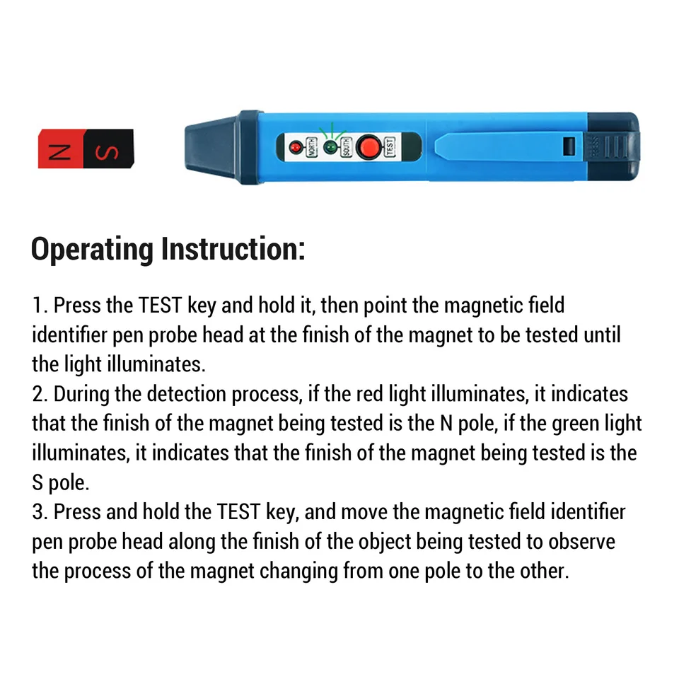 Pole Pen Voor Het Testen Van Magneet Polariteit - Hoge Gevoeligheid Noord Zuid Polen Magnetische Tester Pole Pen Voor Het Testen Van Magneet Polariteit - Hoge Gevoeligheid Noord Zuid Polen Magnetische Tester