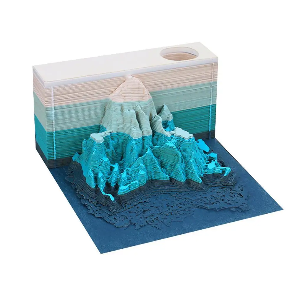 

Mount Everest Shaped 3D Desk Note Pad Tear-Away Creative Memo Pad - DIY Paper Carving Art For Home Office Desktop Decoration