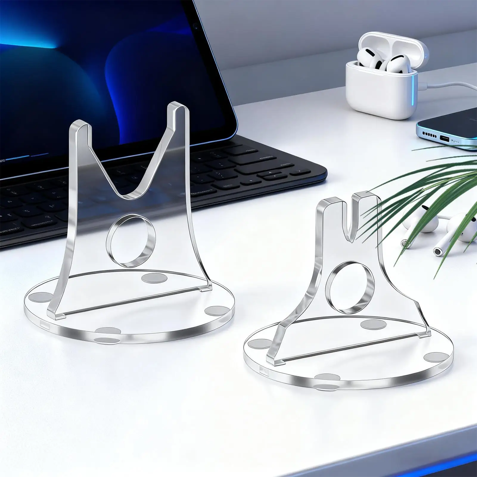 Cutter Display Shelf Rack Holder 2Piece Non-Slip Base Acrylic Stand For Display For Kitchen Tabletop Room Desk Home Vanity Party