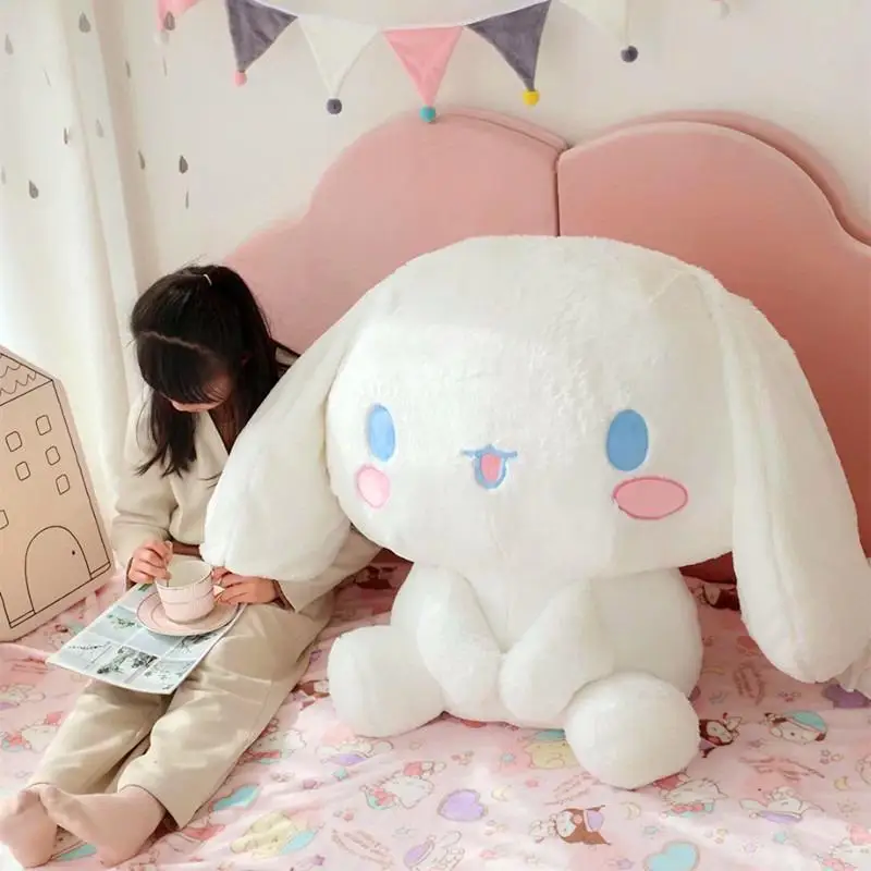 

Sanrio Cartoon Anime Figure Japanese Cute Cinnamoroll Big Eared Dog Large Plush Sitting Doll Pillow Toys Children Birthday Gift