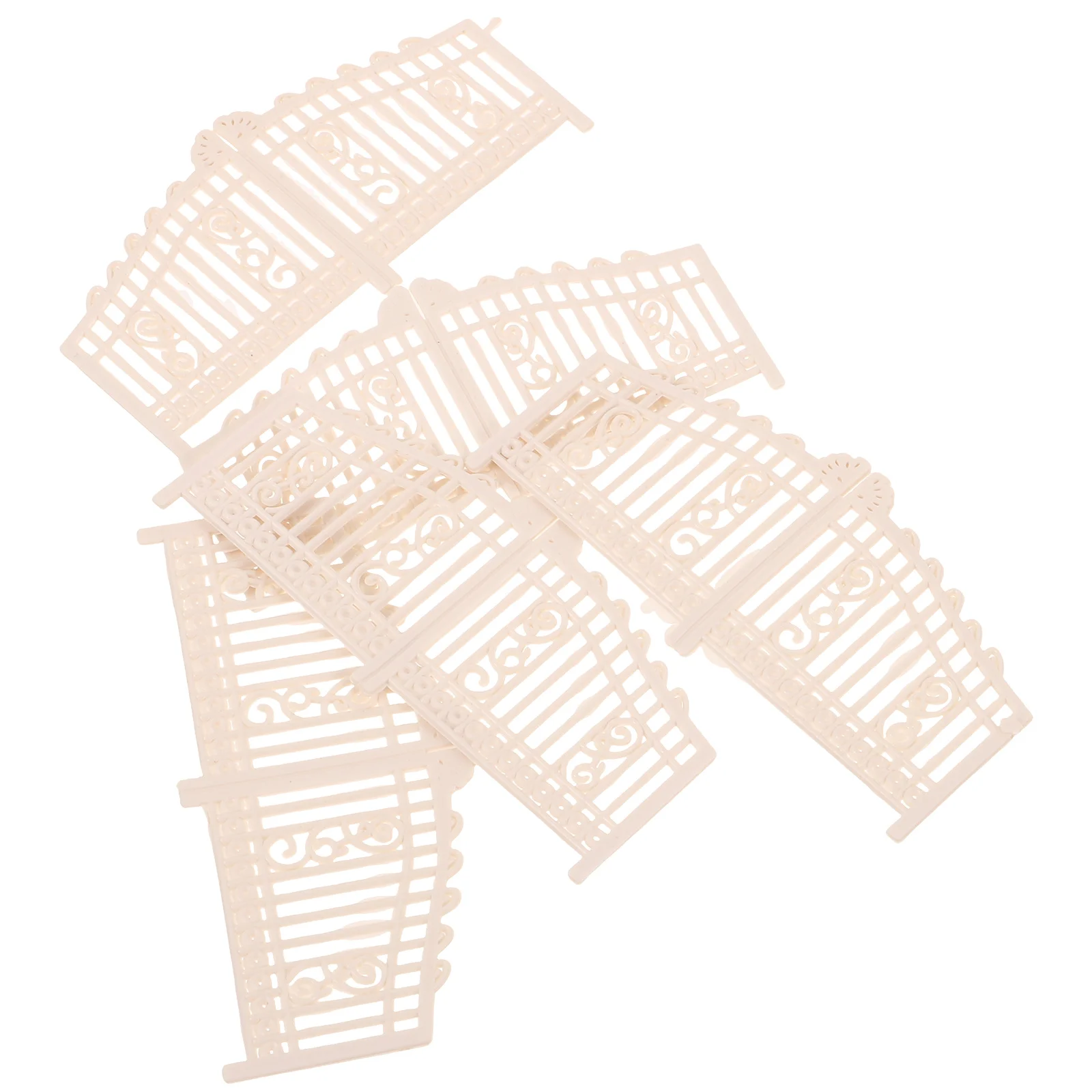 

5 Pcs Doll House Door Scene Mini Gates Ornament Decorative Miniature Decorations Fence Plastic