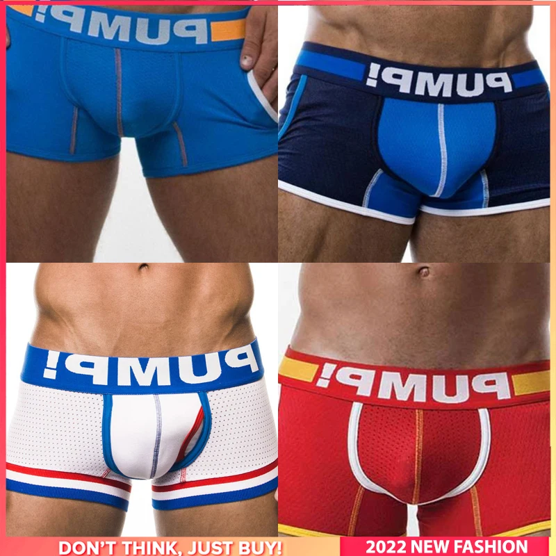 guys underwear 4Pcs Ins Style Gay Sexy Men Underpants Boxers Shorts Soft Cotton Trunk Man Underwear Boxer Men's Panties Boxeurs guys underwear Boxers