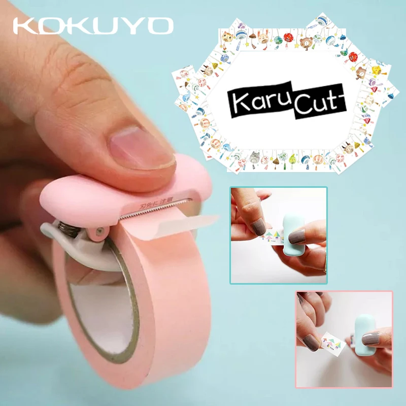 1pcs Kokuyo Karucut Tape Dispenser And Paper Tape Mini Clip Tape Cutting Clip Student School