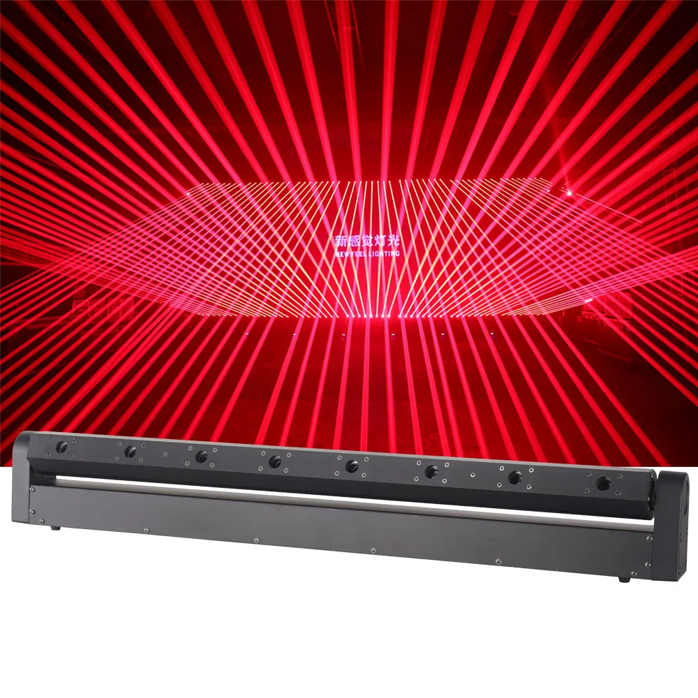 Dj 디스코 500mw * 8 빨간 레이저 광선 막대기 나이트 클럽을위한 8 개의 눈 사건 단계 레이저 빛