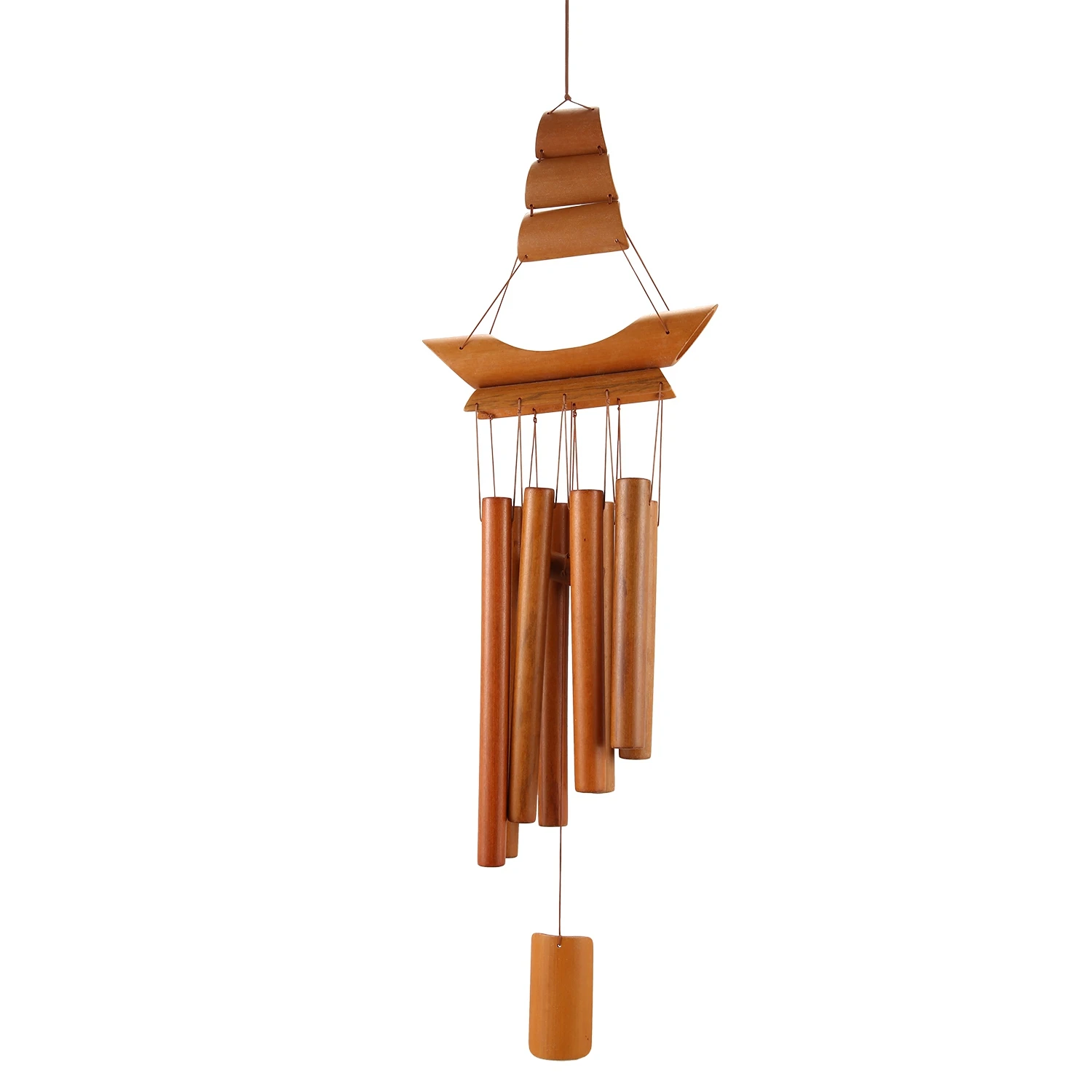 Bamboo Wind Chime Handmade Natural Ring Home Decor Wind Chime Hanging Ornament Outdoor Yard Wind Bell 4