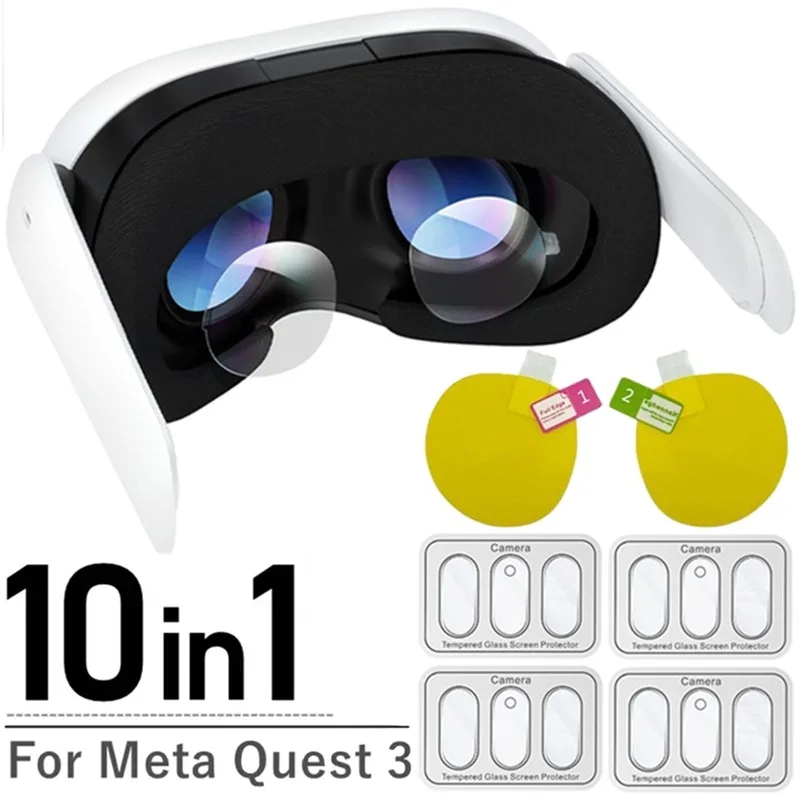 

Закаленное стекло для Meta Quest 3, Защитная пленка для объектива VR HD, мягкая Гидрогелевая пленка против царапин для гарнитуры, Защитная пленка для экрана с полным покрытием