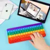 Keyboard Push Bubble Fidget Sensory Toys Rainbow Popping Silicone Game Toy Anxiety & Stress Reliever Autism Toy for Kids and Adu 2