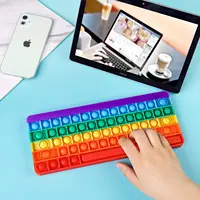 Keyboard Push Bubble Fidget Sensory Toys Rainbow Popping Silicone Game Toy Anxiety & Stress Reliever Autism Toy for Kids and Adu 2