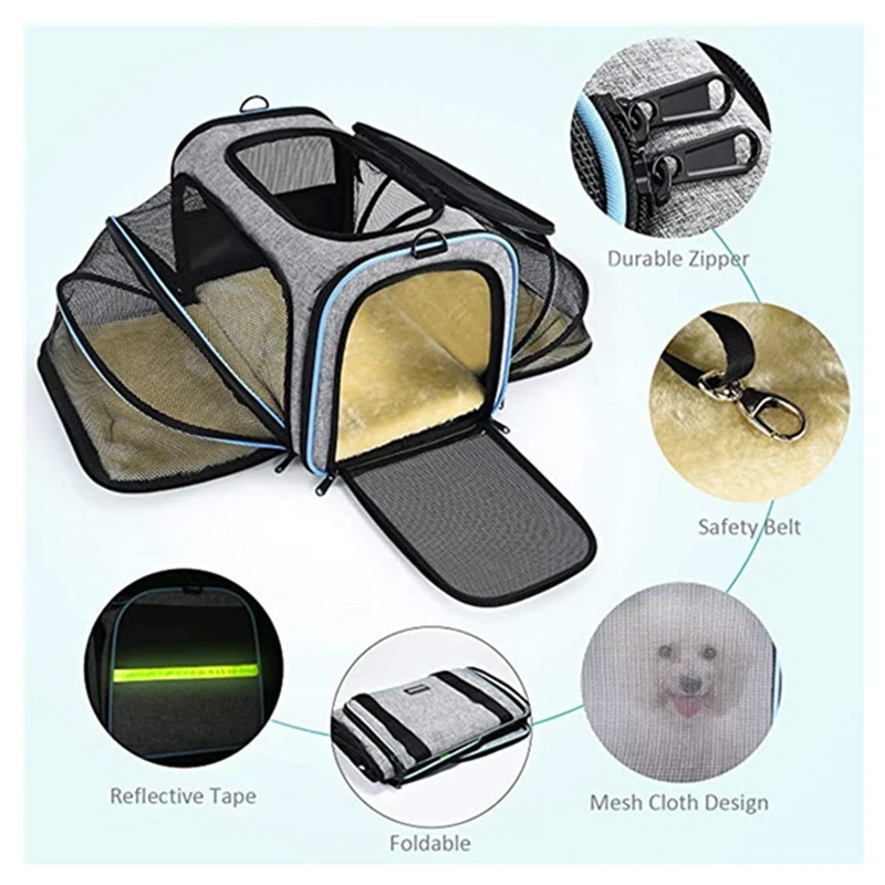 

Backpack For Cats Pet Dog Cat Carrier Bag Expandable Foldable for Cat Puppy Portable Travel Carrying Reflective Pet Accessories
