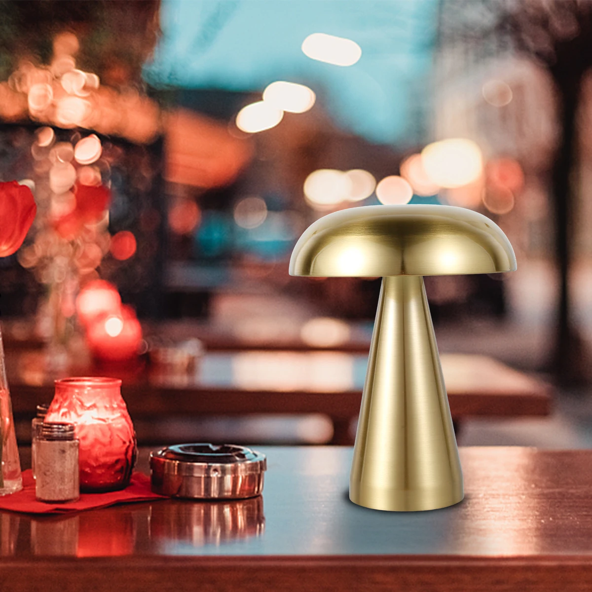 Lampada da tavolo in metallo a fungo senza fili, dimmerabile, luce da tavolo USB, decorativa per la casa - Cina Lampada da tavolo a fungo, lampada da tavolo in metallo