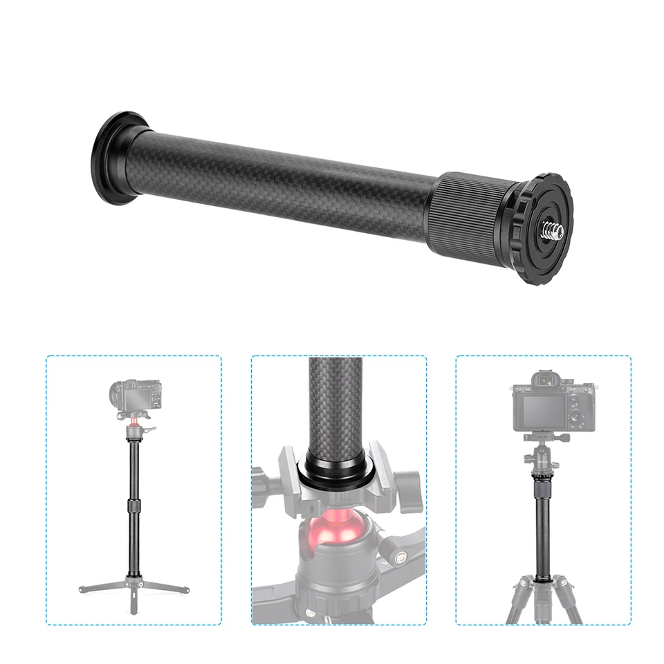 Pólo de fibra carbono handheld barra ajustável tripé centro coluna montagem  monopé haste extensão para câmeras dslr & slr cardan lidar com - AliExpress