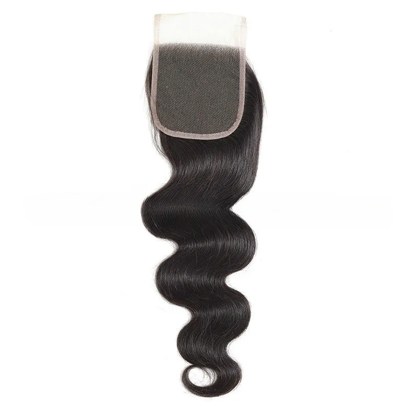 4X4 Lace Closure Straight & Body Wave Hair Human Hair Natural Color Remy Swiss Lace Closure Soft and Silky For Women
