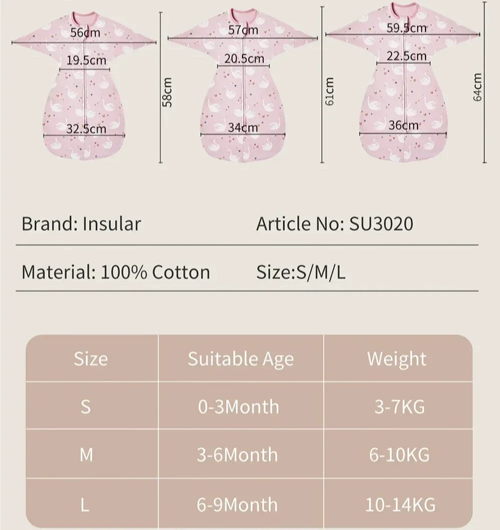 INSULAR Baby Cotton Sleeping Bags Infant Anti-shock Sleep Sacks Comfortable Newborn Promoting Sleep Blanket Cartoon Baby Items 5