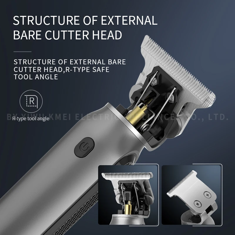 Kemei Hair Liners Clippers Men Beard Trimmer Zero Gapped T-Blade Hair Cutting Machine Cordless Professional Barber Edgers Cutter 2