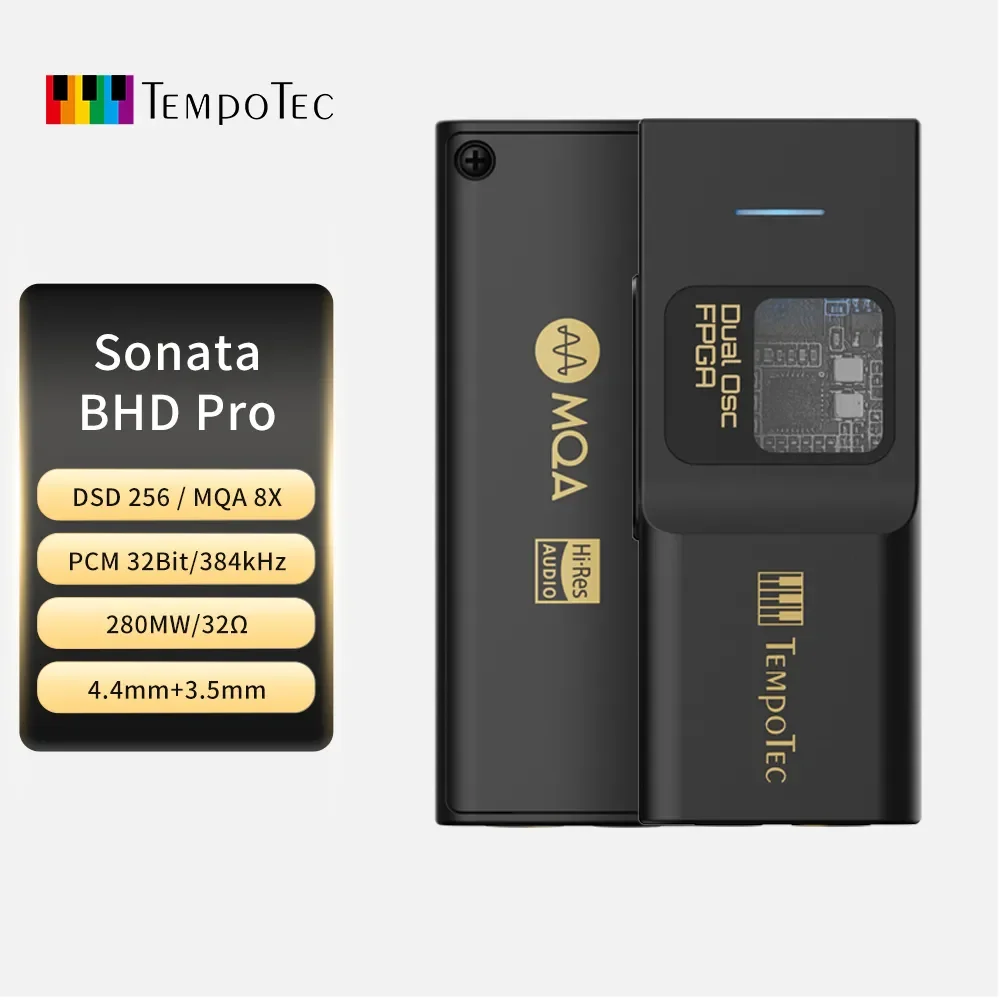 TempoTec Sonata BHD Pro USB C DAC,Headphone Amplifier 4.4mm& 3.5mm,PCM384kHz,DSD512,MQA8X,TIDAL for iPhone&Android&MacOS&WIN