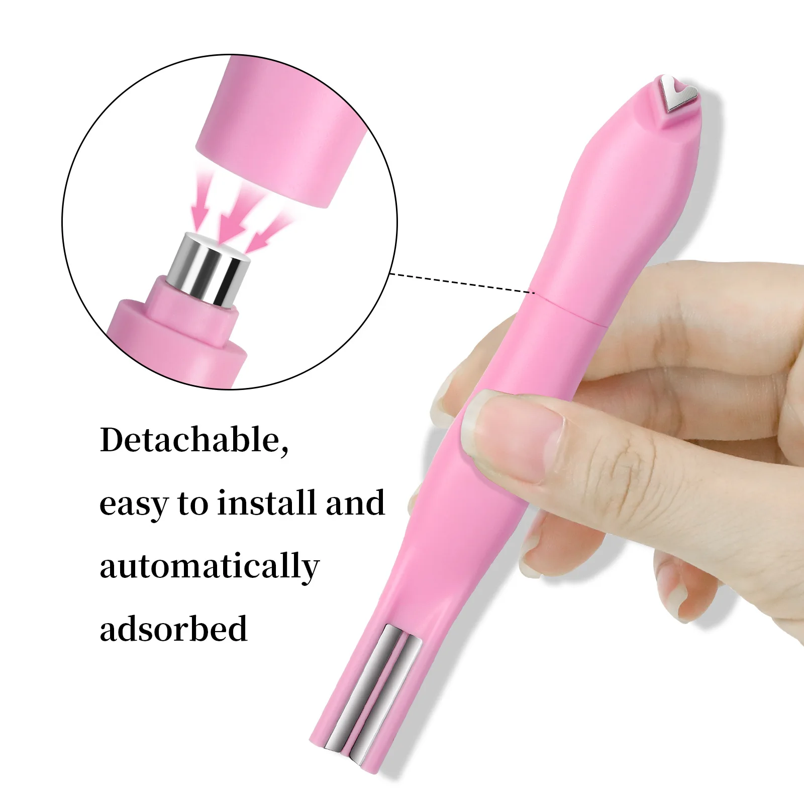 3IN1 Love-Heart&Snake Pattern Cat Eye Nail Magnet Pen French/Water Ripple Cat Eye Strong Magnet Pen DIY Manicure Tool