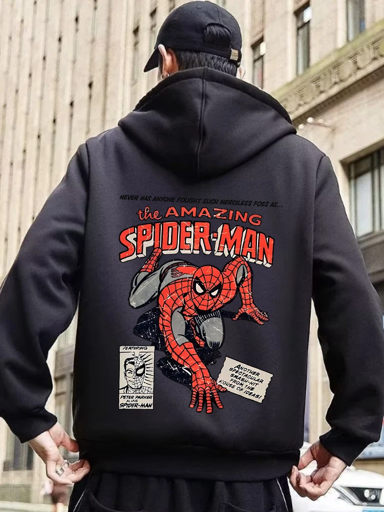 Spiderman Winter Lambswool Coat Thicken Warm Jackets Long Sleeve