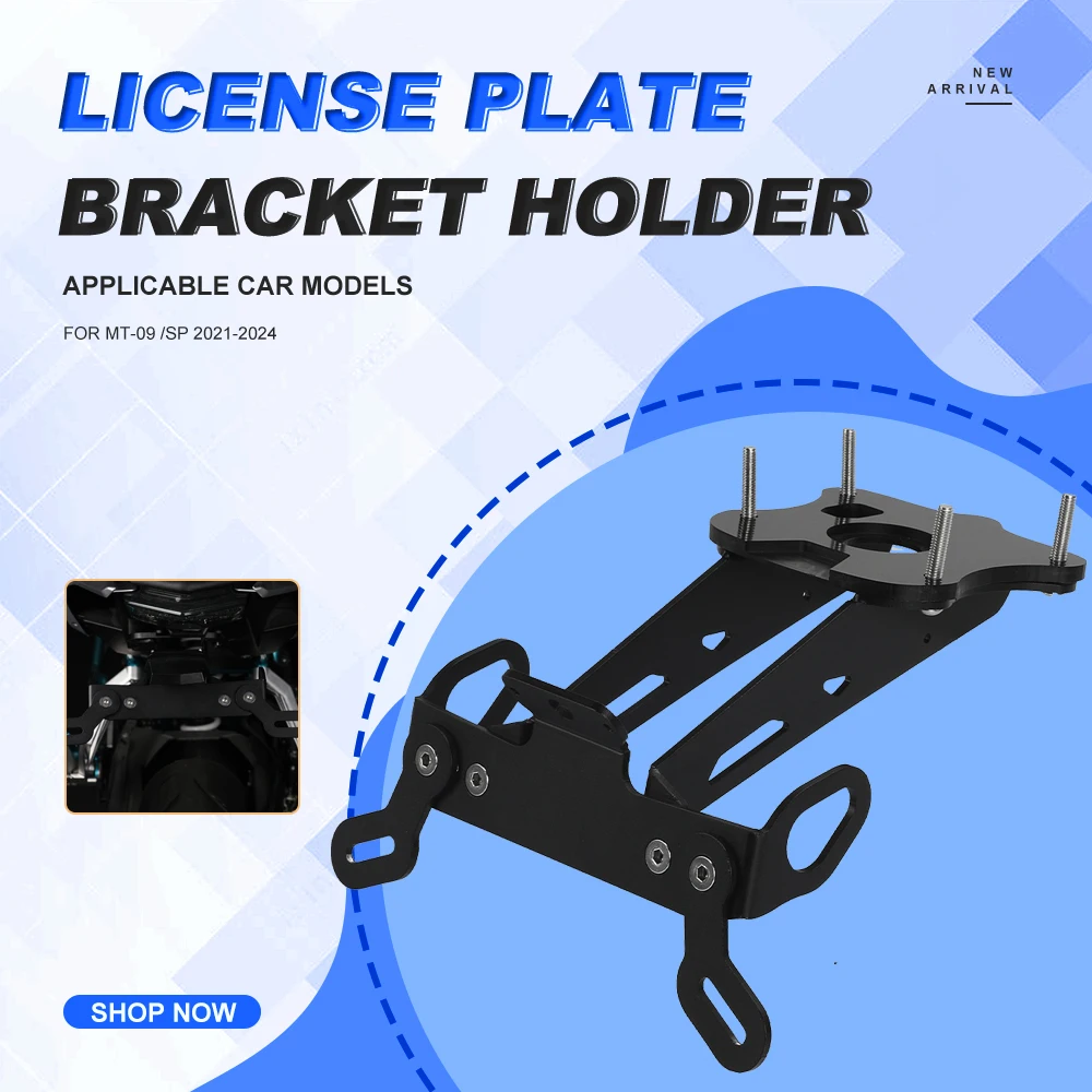 

FOR YAMAHA MT-09 / SP MT09 2021 2022 2023 2024 MotorBIke License Plate Bracket Holder Aluminium Motorcycle Accessories Parts