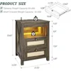 Stand Set 2 with Gun Drawer, with Charging Station, LED with Human Sensor Light, Nightstands 2