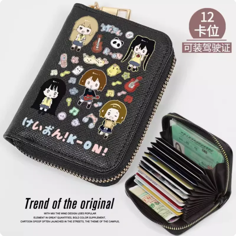 Anime K-ON！ Tainaka Ritsu Nakano Azusa Zipper Fashion Wallets PU Purse Card Holder Money Bag Cosplay Gift B432